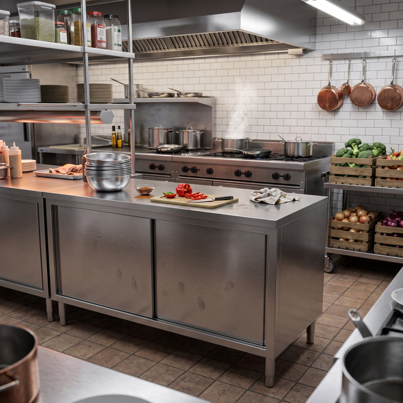 Amgood 24 In. X 60 In. X 35 In. Stainless Steel Enclosed Base